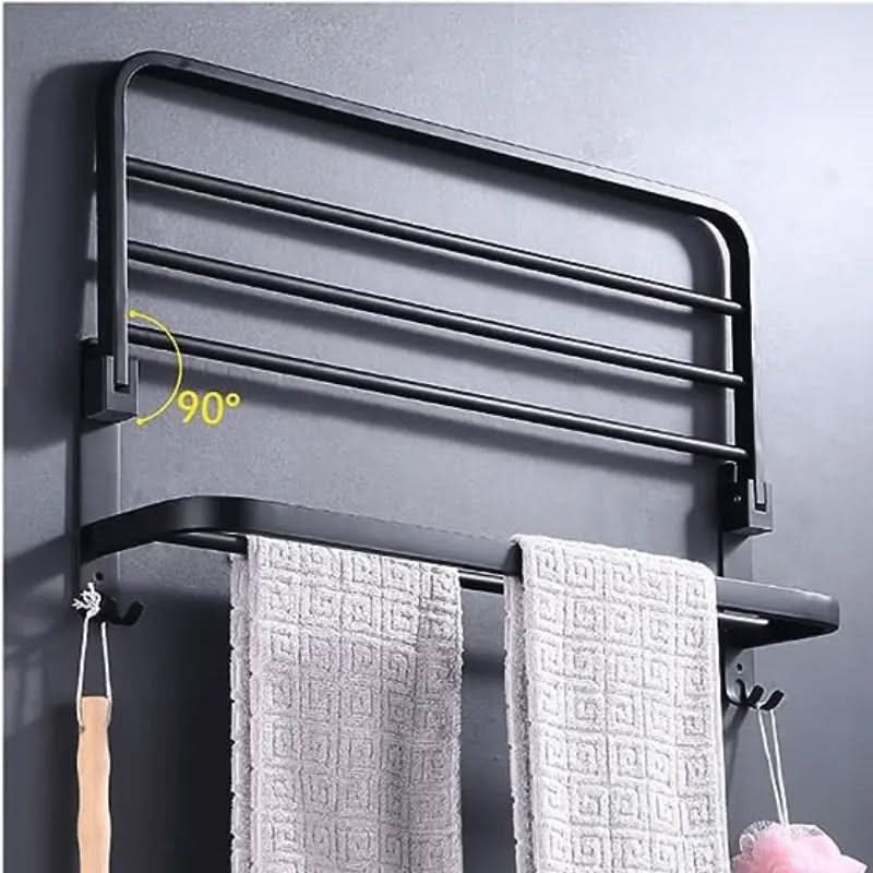 Toalheiro Para Banheiro Duplo Preto Matte | Design Moderno e Funcional para Seu Banheiro - Morada Serena