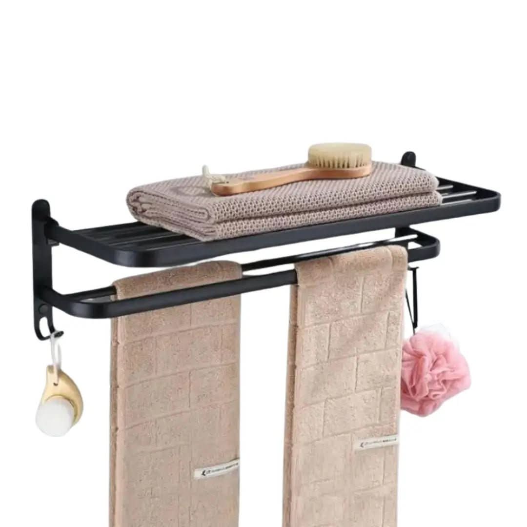 Toalheiro Para Banheiro Duplo Preto Matte | Design Moderno e Funcional para Seu Banheiro - Morada Serena