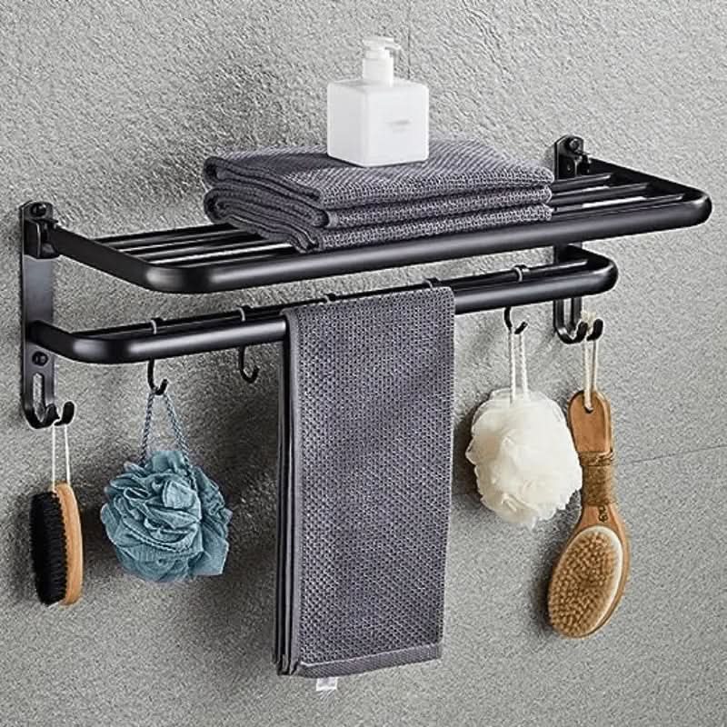 Toalheiro Para Banheiro Duplo Preto Matte | Design Moderno e Funcional para Seu Banheiro - Morada Serena