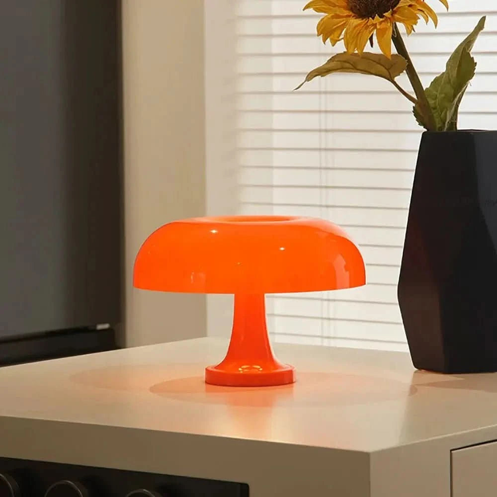 Luminária de Mesa Cogumelo Laranja - Ilumine Seu Ambiente com Estilo - Morada Serena