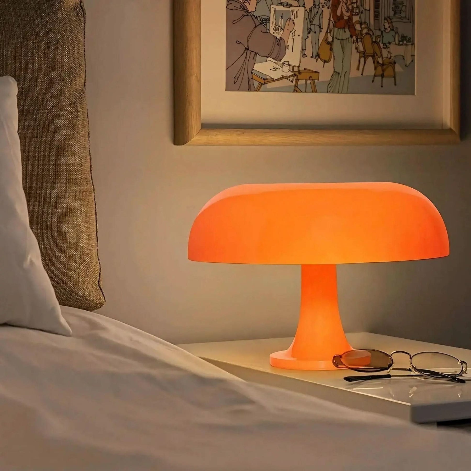 Luminária de Mesa Cogumelo Laranja - Ilumine Seu Ambiente com Estilo - Morada Serena