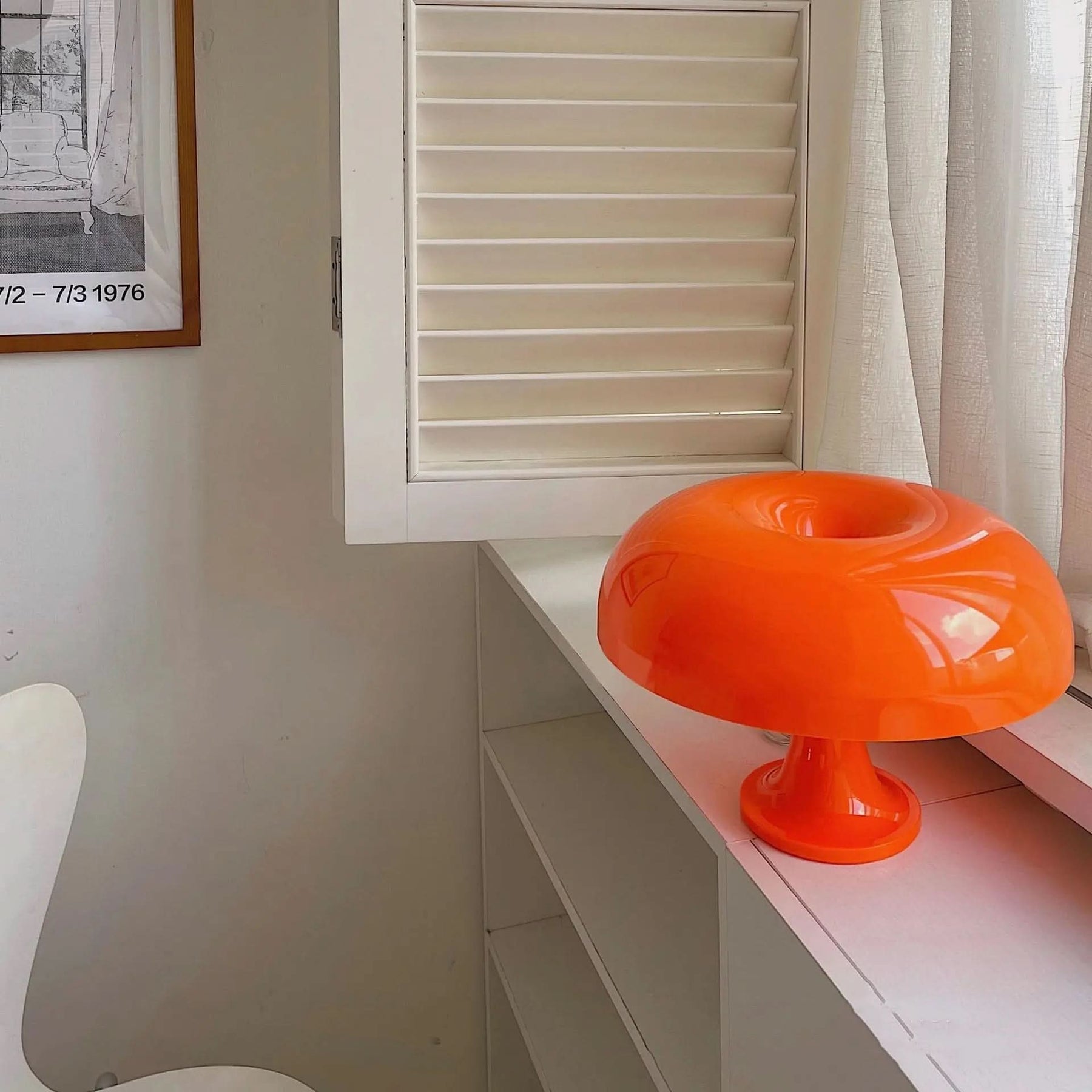 Luminária de Mesa Cogumelo Laranja - Ilumine Seu Ambiente com Estilo - Morada Serena