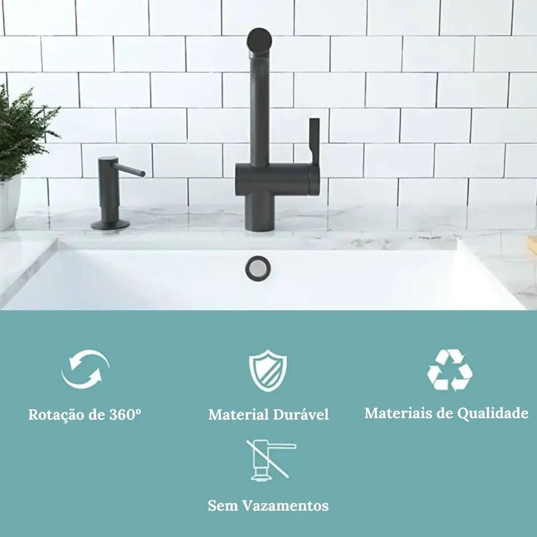 Dosador Para Pia Aço Escovado - Morada Serena