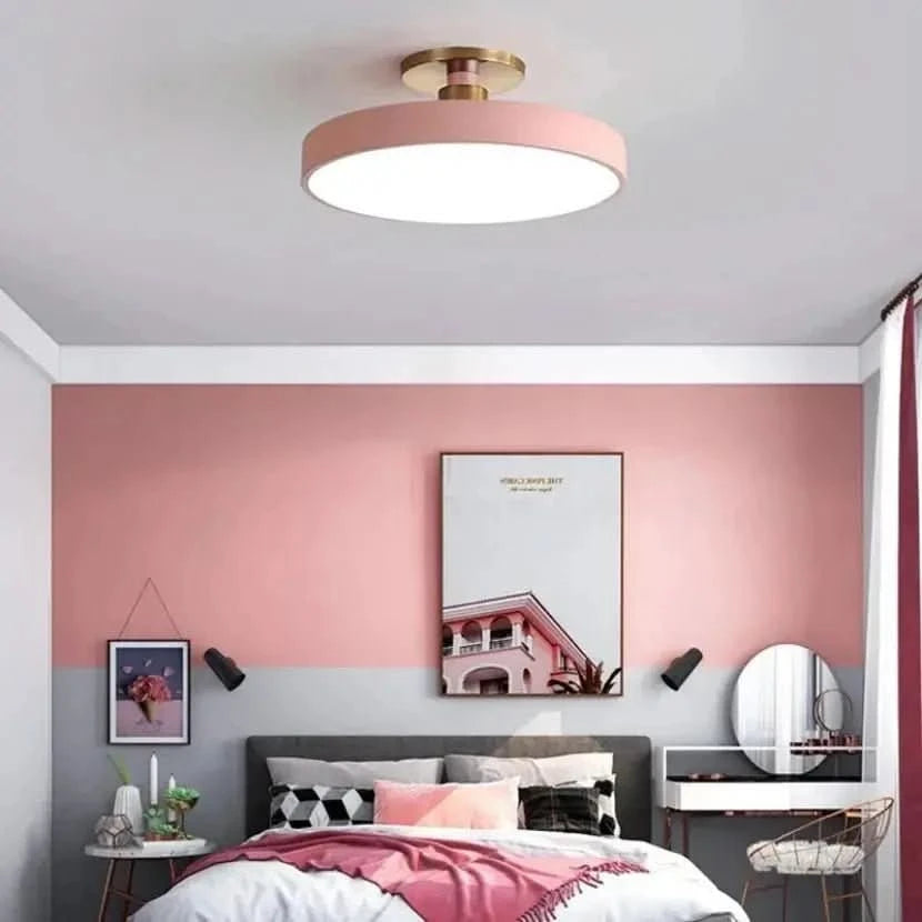 Plafon De Led Redondo Sobrepor Modelo Nórdico – Iluminação Moderna e Eficiente - Morada Serena