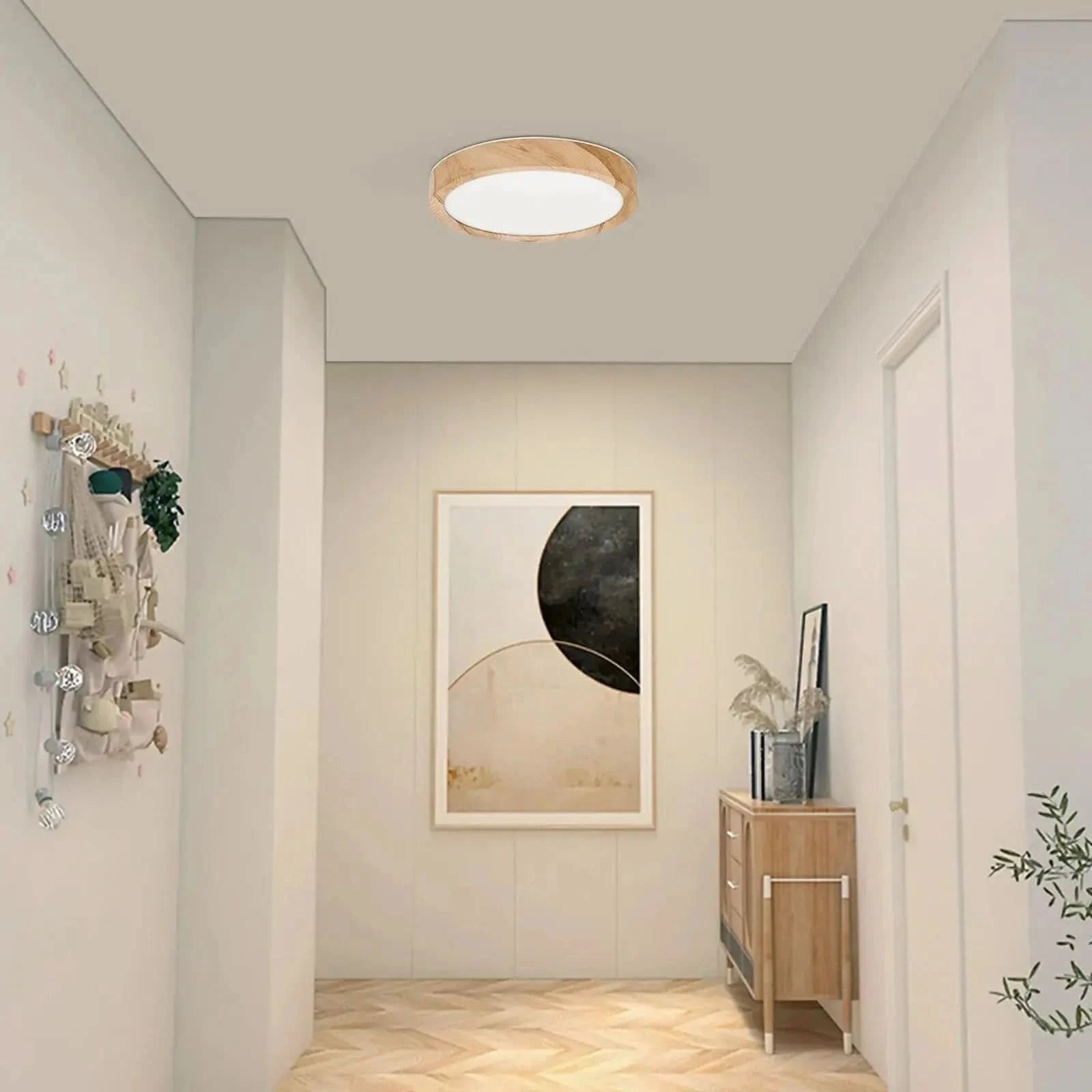 Plafon De Teto Led Sobrepor Estilo Amadeirado - Morada Serena