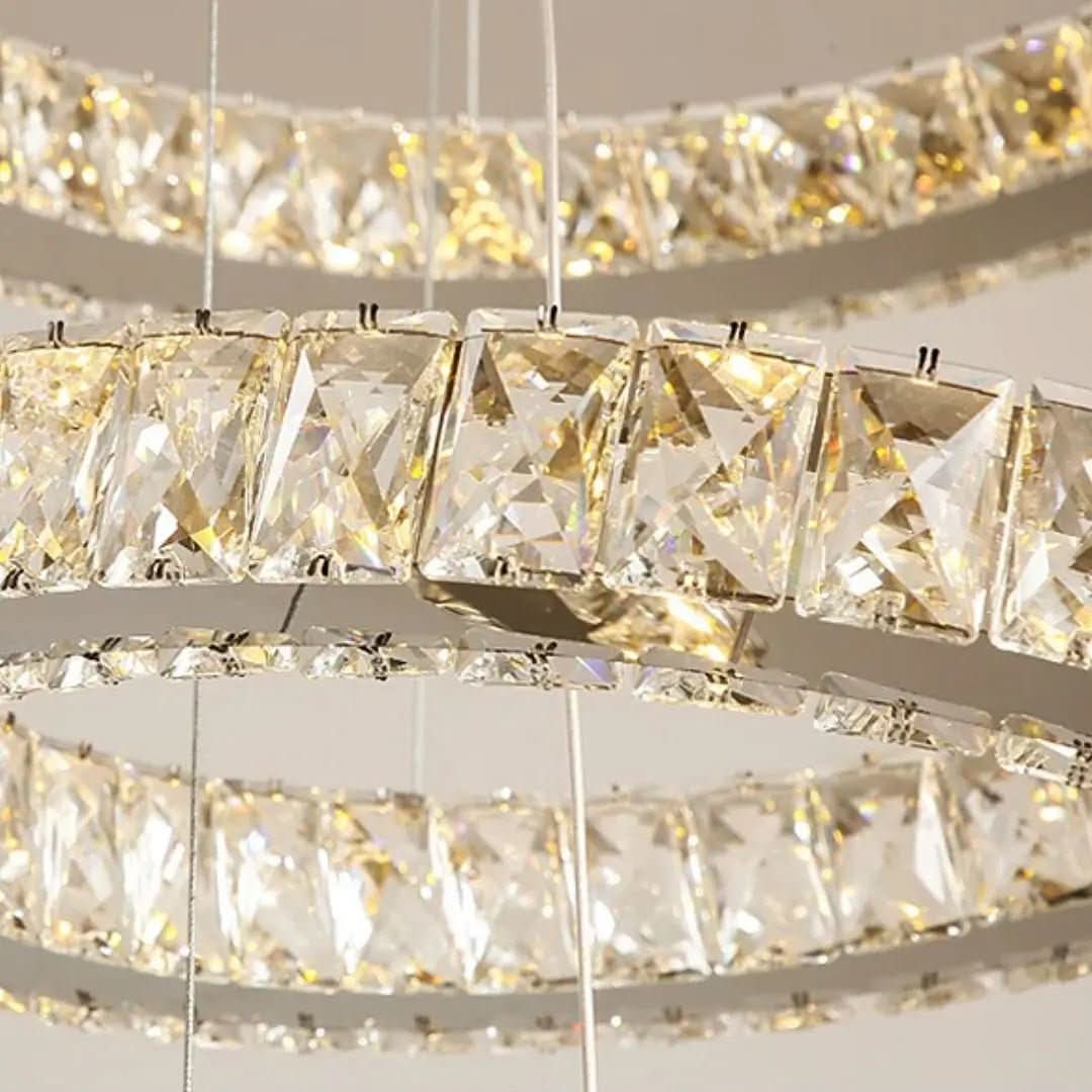 Lustre Circular Cristal Moderno Pendente Para Sala De Jantar - Morada Serena
