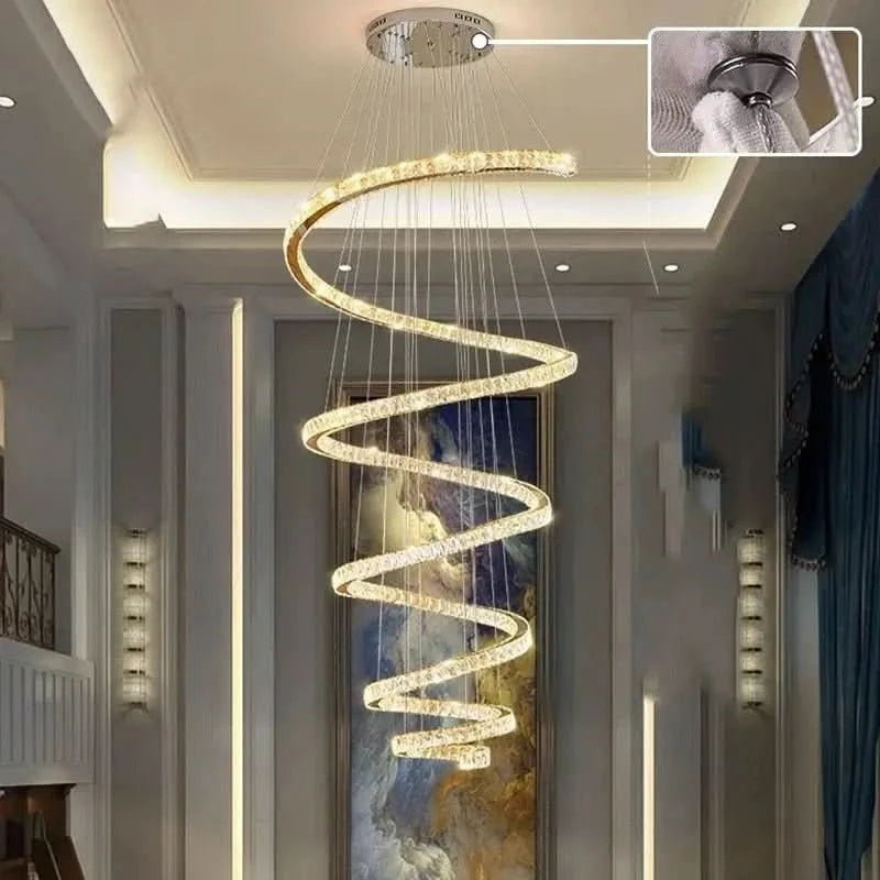 Lustre Circular Cristal Moderno Pendente Para Sala De Jantar - Morada Serena