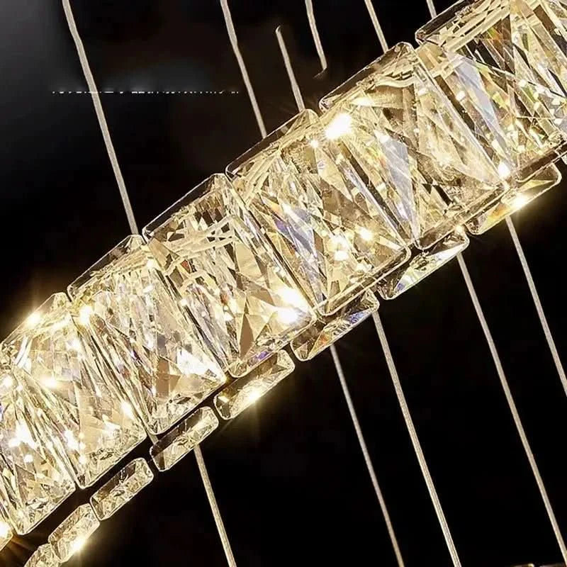 Lustre Circular Cristal Moderno Pendente Para Sala De Jantar - Morada Serena