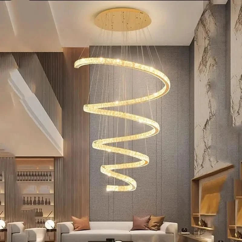 Lustre Circular Cristal Moderno Pendente Para Sala De Jantar - Morada Serena