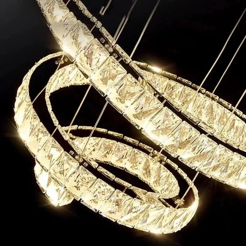 Lustre Circular Cristal Moderno Pendente Para Sala De Jantar - Morada Serena