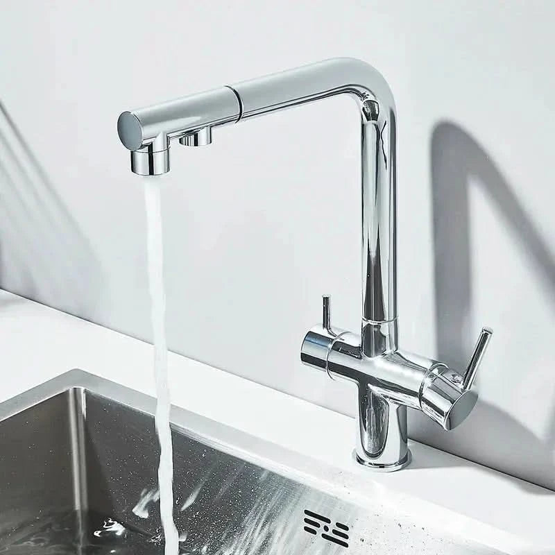 Torneira Gourmet Para Cozinha Com Filtro Modelo Duplo Comando Modelo Giratória - Morada Serena