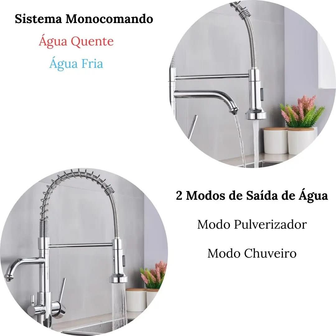 Torneira Para Cozinha Gourmet Monocomando Com Filtro Neptunus - Morada Serena