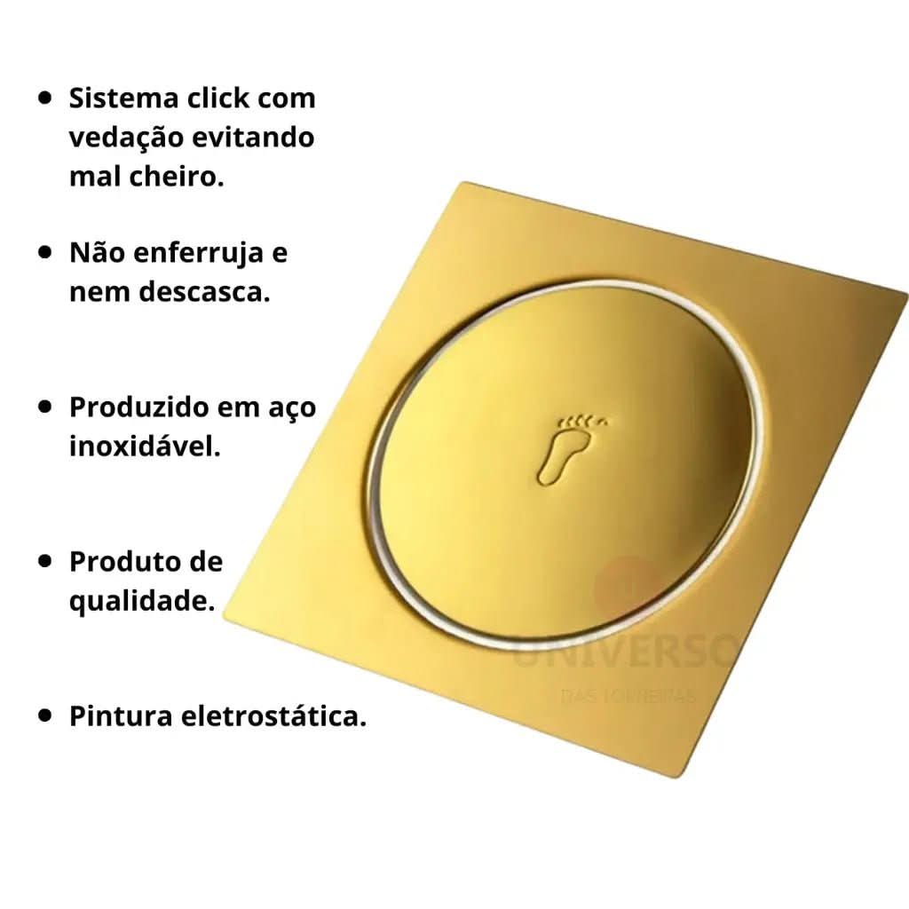 Válvula Click Inteligente Quadrado Dourado - Morada Serena