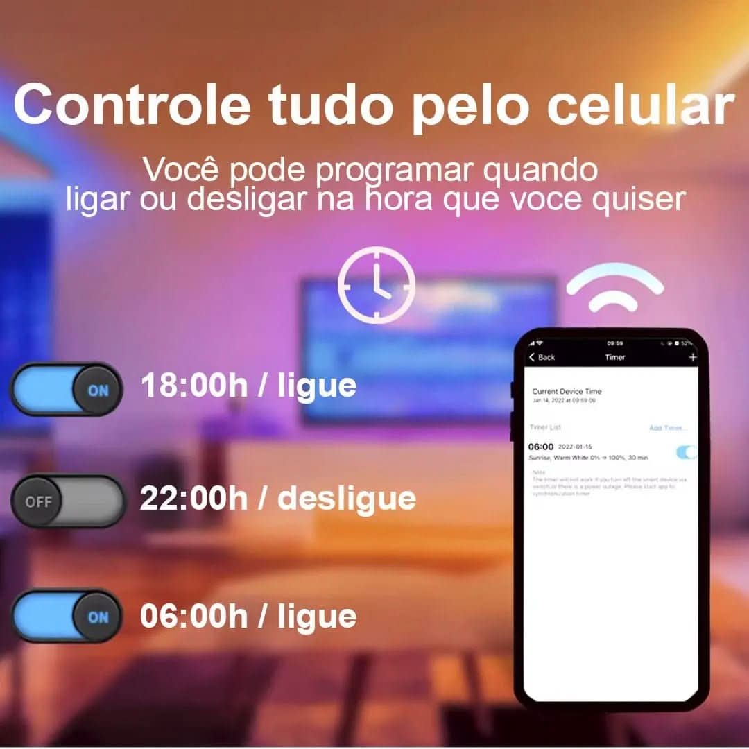 Plafon LED Redondo Sobrepor Smart Home - Controle por Voz via Alexa, Google e Yandex - Morada Serena