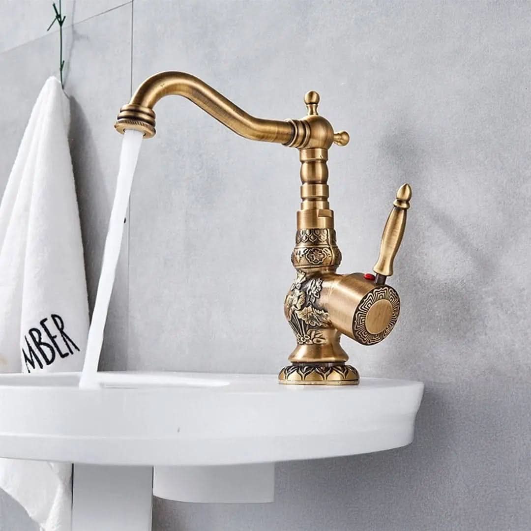 Torneira para Banheiro Monocomando Modelo Antique Luxe - Estilo Clássico e Sofisticação - Morada Serena