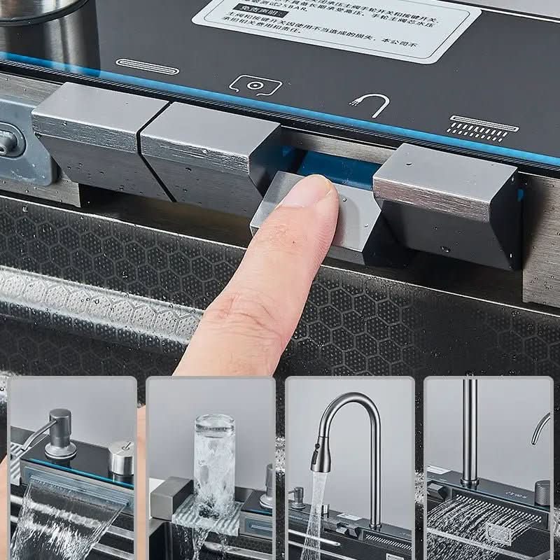 Kit Cuba Cozinha Cascata Gourmet Aço Inox Com Torneira Flexível - Morada Serena