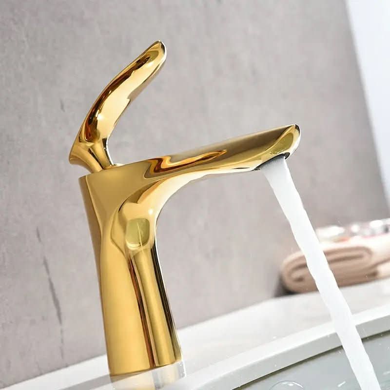 Torneira para Banheiro Monocomando Dourada Misturador Bica Baixa - Elegância e Funcionalidade - Morada Serena