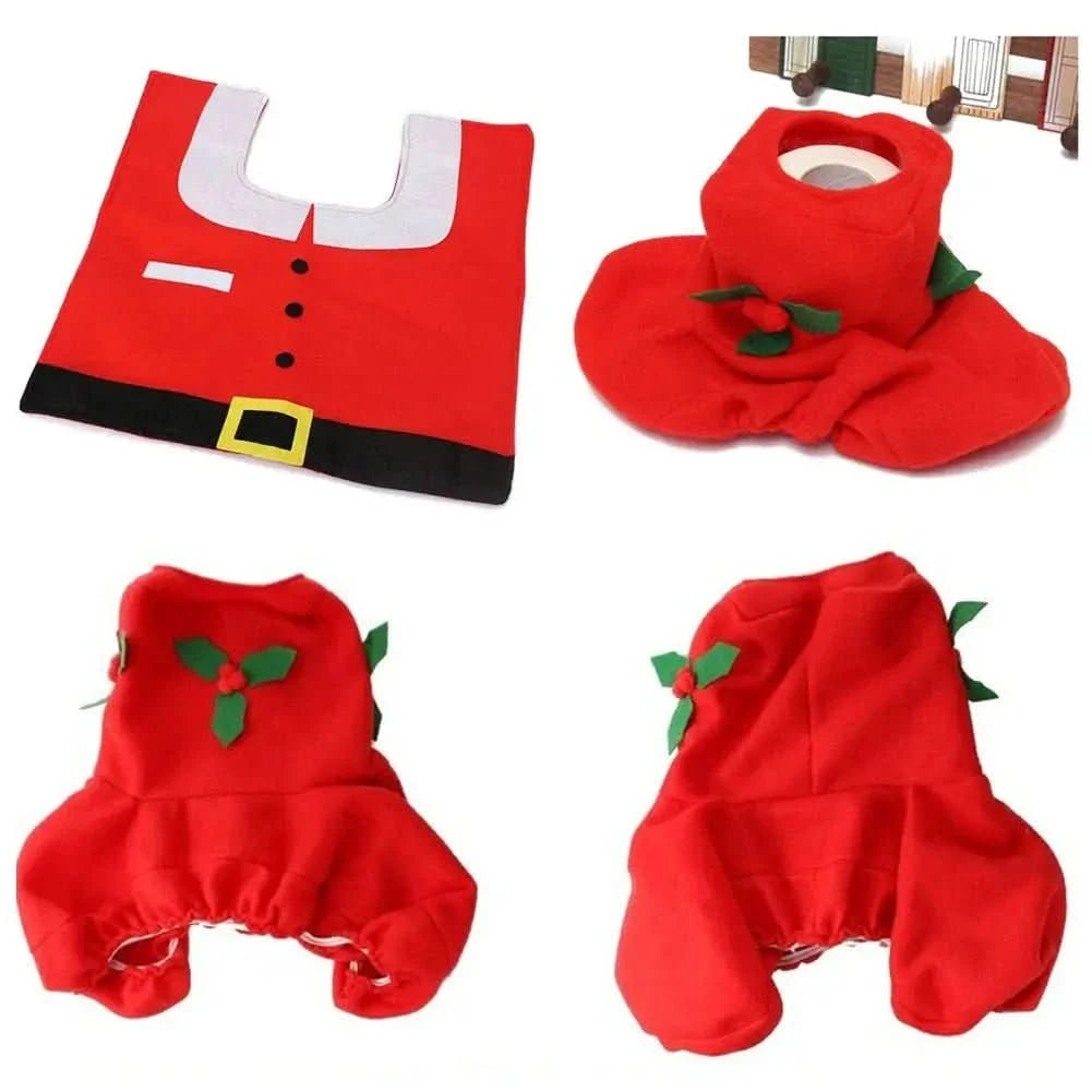 Decoração de Natal - Kit de Tapetes Para Banheiro para Deixar Seu Banho Festivo - Morada Serena