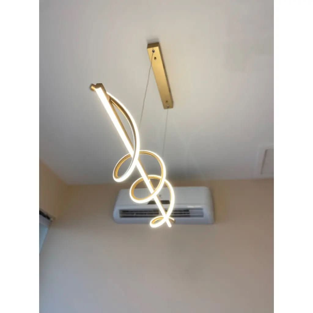 Lustre Pendente Led 45w 3 Em 1 Moderno Quarto Sala Dourado - Morada Serena