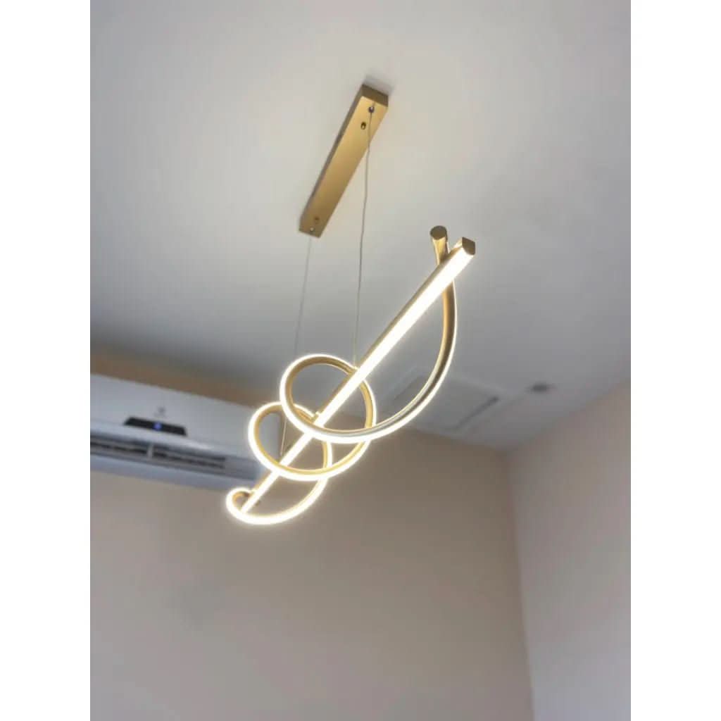 Lustre Pendente Led 45w 3 Em 1 Moderno Quarto Sala Dourado - Morada Serena