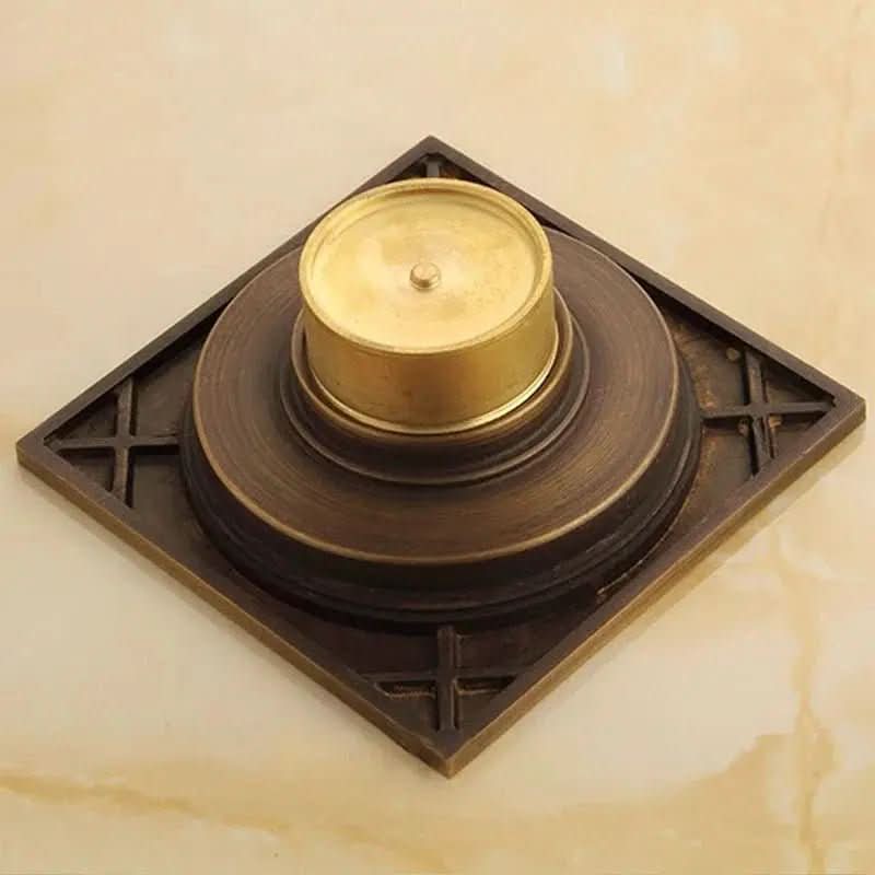 Ralo para Banheiro Estilo Vintage 10x10cm - Elegância e Funcionalidade para Seu Banheiro - Morada Serena