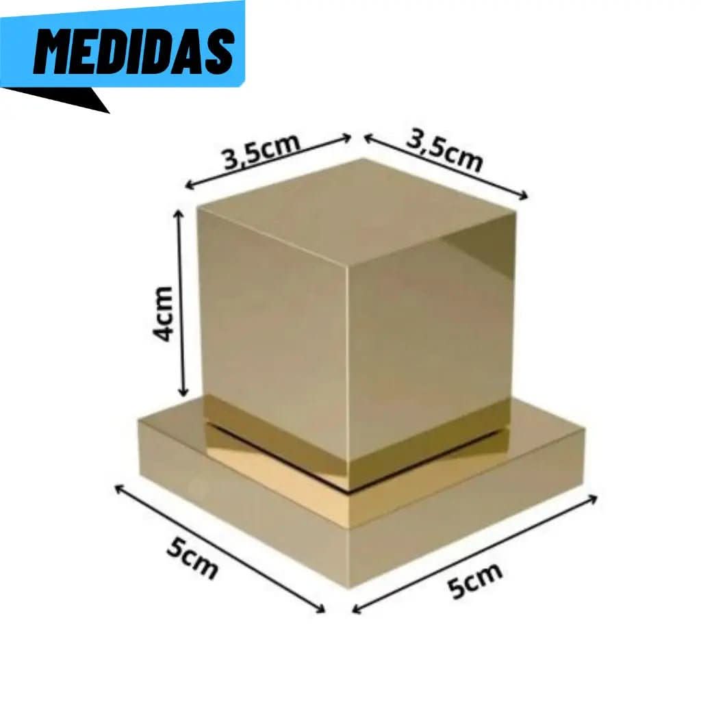 KIT 2 Acabamentos Quadrado De Metal Para Registro Pressão Gaveta Acabamento Dourado - Morada Serena