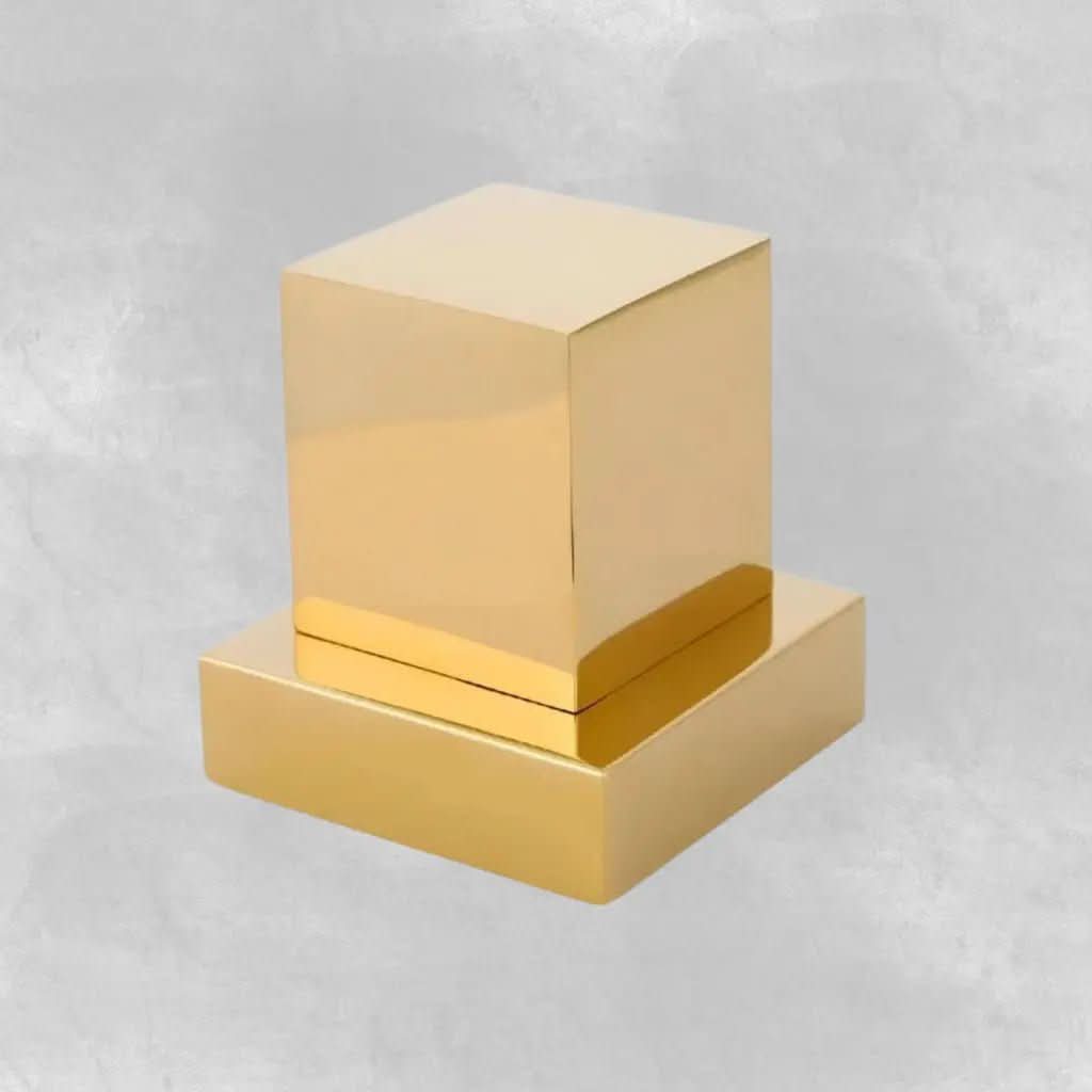 KIT 2 Acabamentos Quadrado De Metal Para Registro Pressão Gaveta Acabamento Dourado - Morada Serena