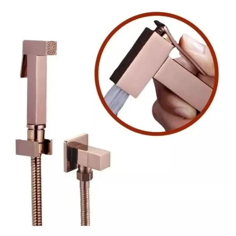 Ducha Higiênica para Banheiro Luxo Quadrada Metal Rose Gold - Conforto e Elegância para Seu Banheiro - Morada Serena