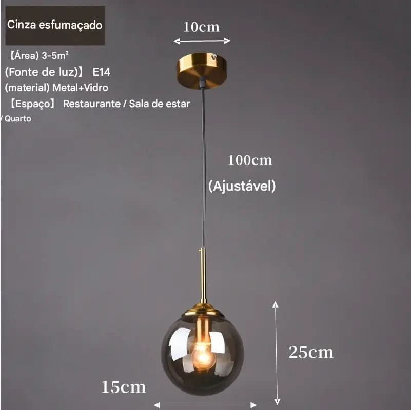 Luminária de Teto Minimalista Pendente LED - Ilumine Seu Ambiente com Estilo - Morada Serena