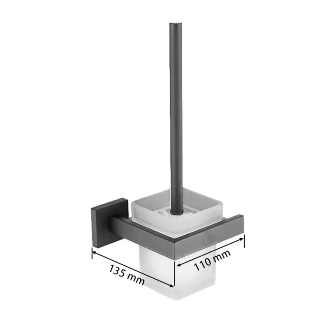 Kit Acessórios para Banheiro Completo 5 Peças Inox - Toalheiro Grafite Escovado - Morada Serena