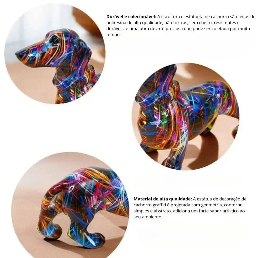 Estatueta Bulldog Abstrato - Morada Serena