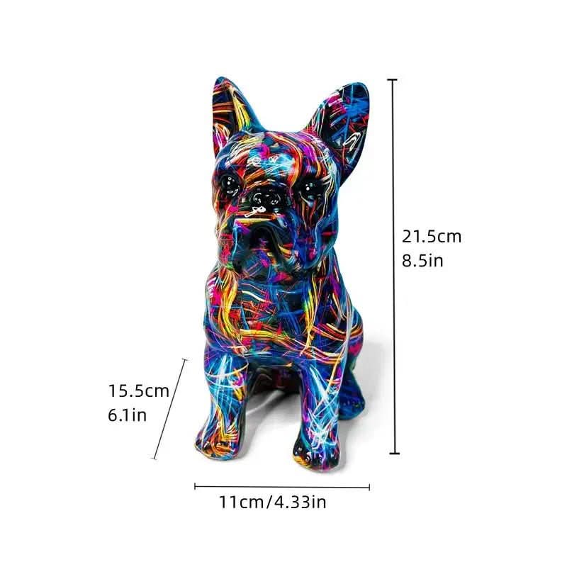 Estatueta Bulldog Abstrato - Morada Serena