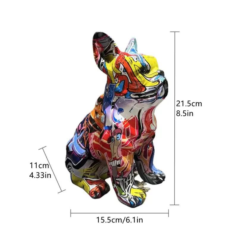 Estatueta Bulldog Abstrato - Morada Serena