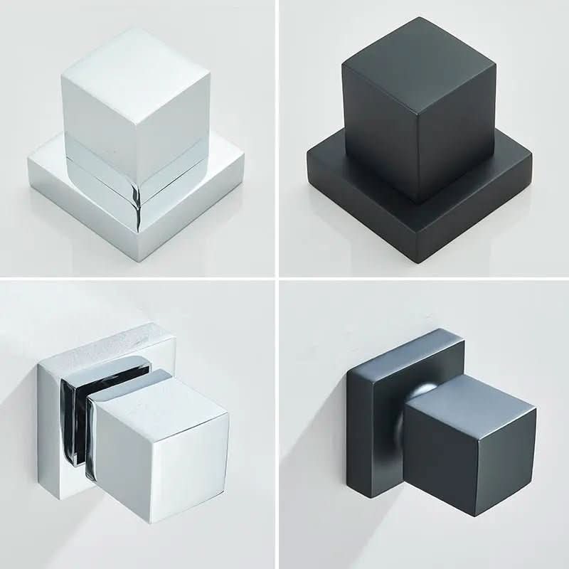 Kit Ducha Chuveiro 20×20cm Inox 304 Com Acabamentos Registros Preto/Cromado Para Chuveiro Banheiro - Morada Serena