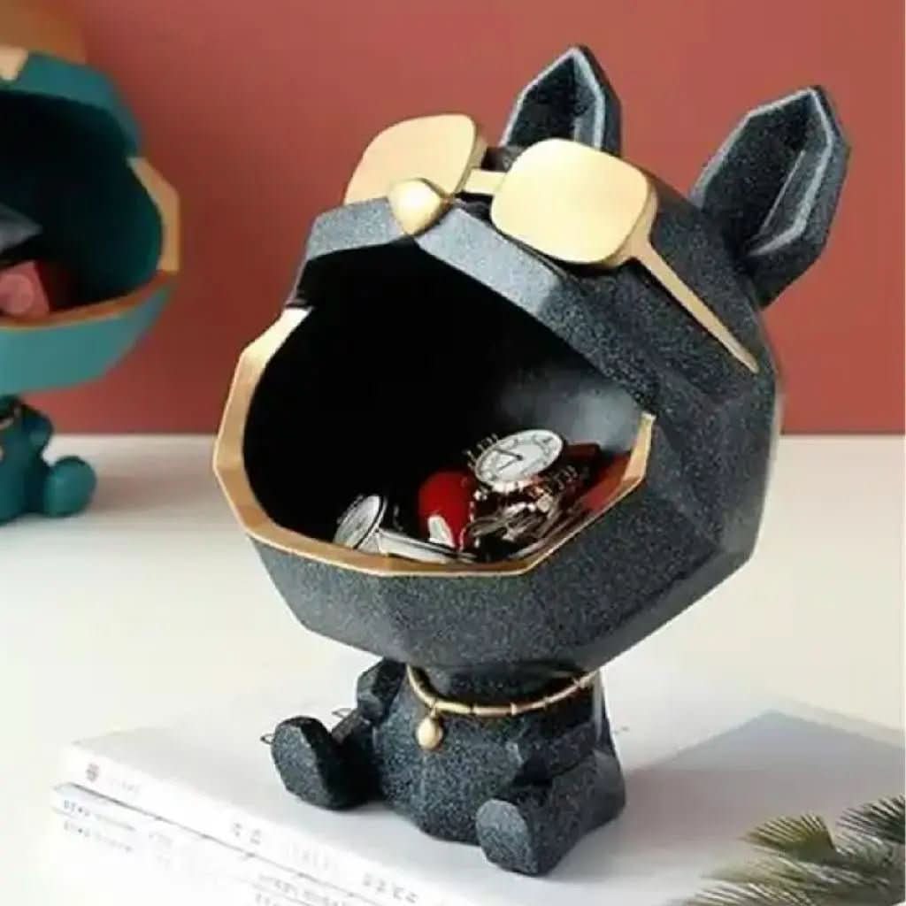Estatueta Decorativa Bulldog Francês Porta Itens - Charme e Funcionalidade para Seu Ambiente - Morada Serena