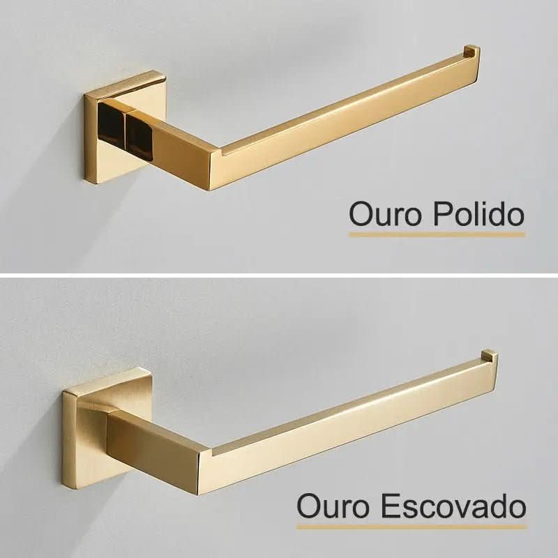 Porta Toalha Rosto Para Banheiro 26cm Quadrado Inox - Morada Serena
