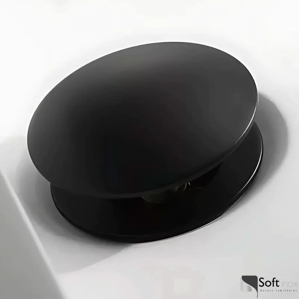 Válvula Click Inox Preto Black – Sofisticação para Cuba de Banheiro - Morada Serena