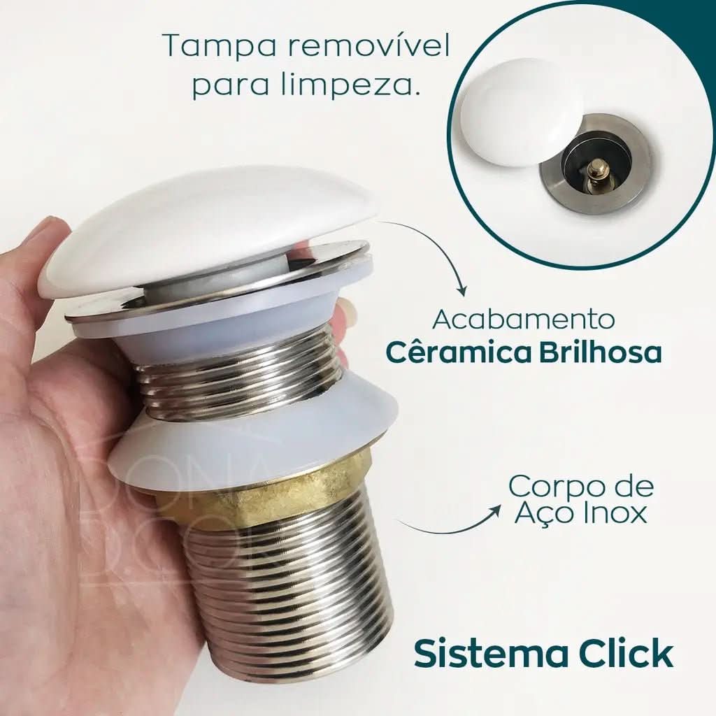 Válvula Click Cerâmica para Cuba de Banheiro – Durabilidade e Estilo - Morada Serena