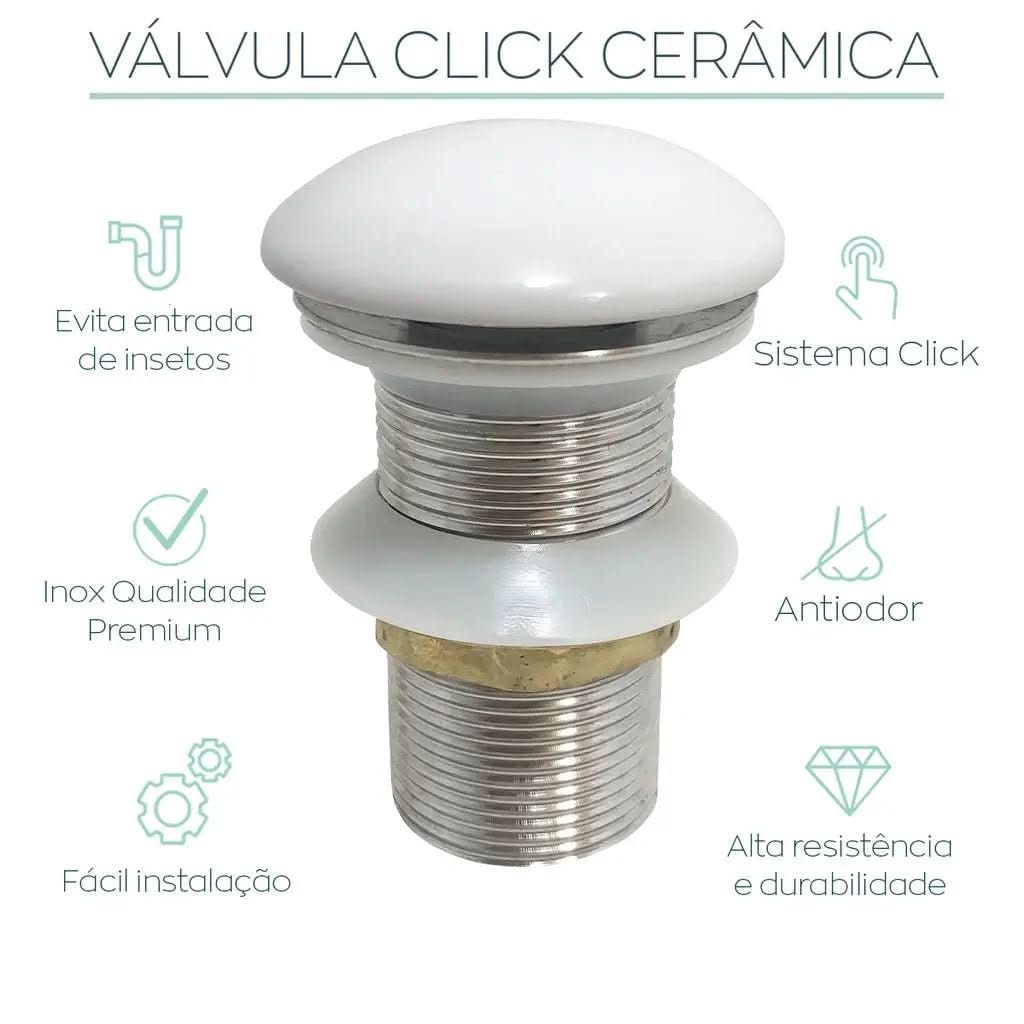 Válvula Click Cerâmica para Cuba de Banheiro – Durabilidade e Estilo - Morada Serena