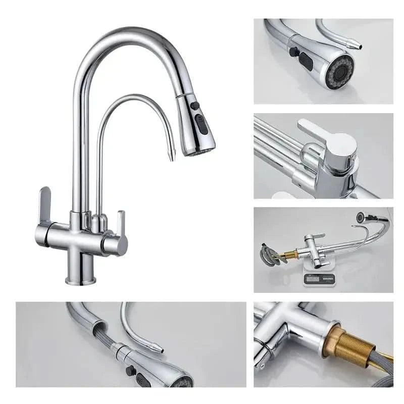 Torneira Para Cozinha Gourmet Monocomando Dupla Função Filtro Jato Extensível - Morada Serena