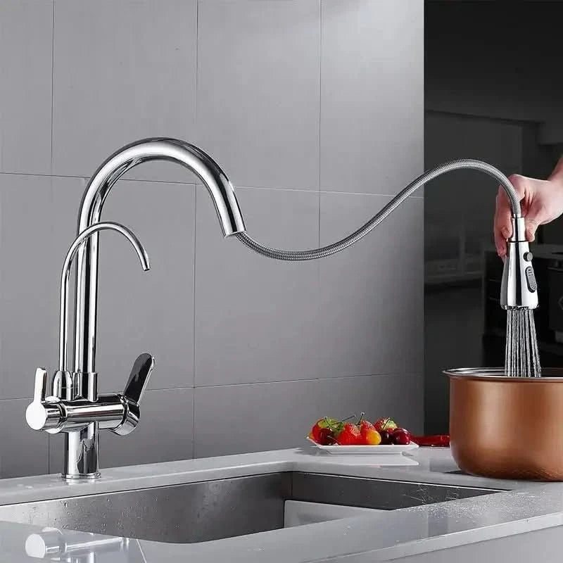 Torneira Para Cozinha Gourmet Monocomando Dupla Função Filtro Jato Extensível - Morada Serena