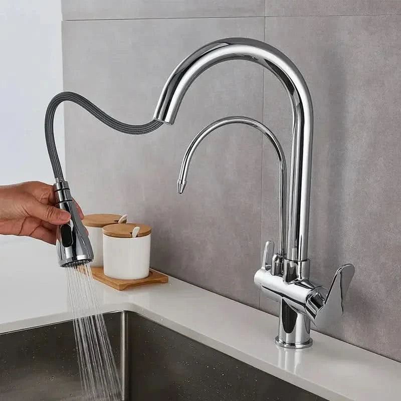 Torneira Para Cozinha Gourmet Monocomando Dupla Função Filtro Jato Extensível - Morada Serena