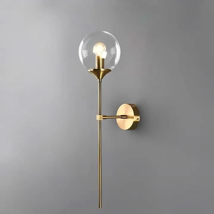 Arandela de Parede Interna Dourada Globo com Design Sofisticado - Morada Serena
