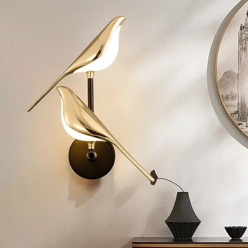 Arandela Dourada de Parede Pássaro Moderna – Iluminação Sofisticada - Morada Serena