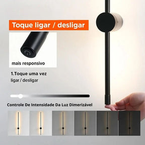 Arandela Linear de Parede Interna Ajustável – Iluminação Moderna com Design Minimalista - Morada Serena