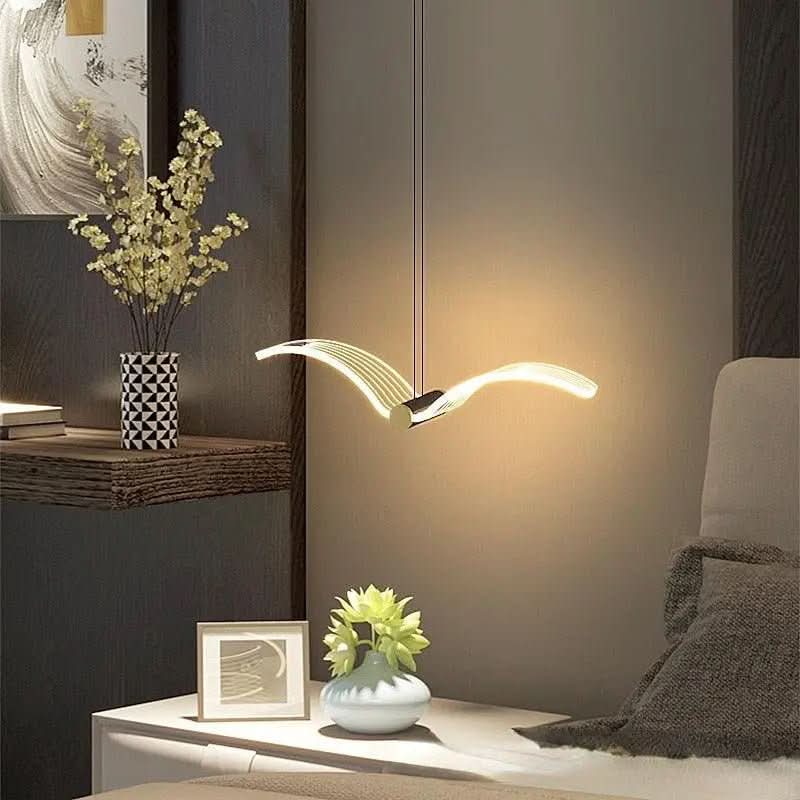 Arandela Pendente Minimalista Pássaro em Metal com Luz LED Decorativa - Morada Serena