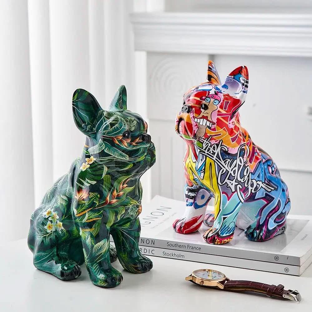 Decoração Bulldog Abstrato para Casa – Morada Serena - Morada Serena