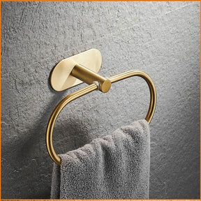 Conjunto acessórios para banheiro dourado Roma - 4 Peças Escovado - Morada Serena