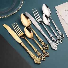 Conjunto De Talheres Dourado De Aço Inoxidável - Morada Serena