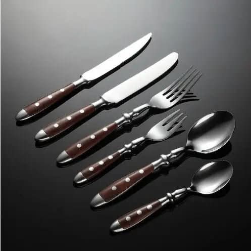 Conjunto Talheres Inox Clássicos Com Resinas Elegantes | Design Sofisticado para Sua Mesa - Morada Serena
